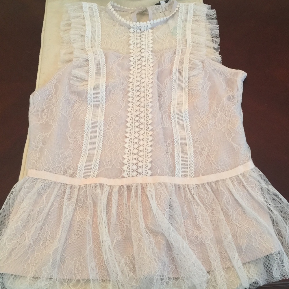 Q&A Baily Lace Overlay Blouse
